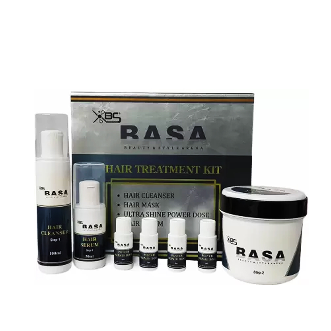 XBS BASA Hair Treatment Kit for Improving Hair Growth & Styling Hair (Incl. Hair Cleanser, Hair Mask, Ultra Shine Power Dose, Hair Serum)